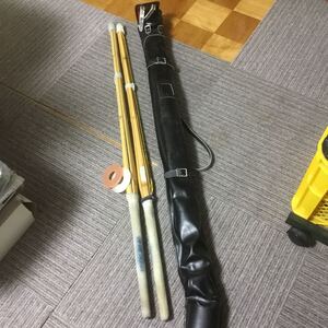 Z-775 竹刀 2本セット 全長約110cm 剣道用品 ★現状品、ケースカバー付き、柄革（持ち手部分）に書き込み形跡有り