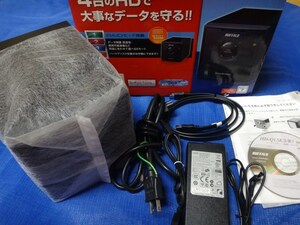 正規品 保証書 Buffalo DriveStation 8.0TB HDD付き ストレージ4段 RAID 5モード対応 4ベイ 8TB（2TB×4）きれいな中古　外付け