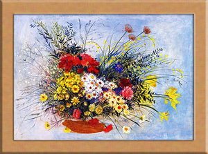 バラの花束の絵画 A4 フレームなし ギリシャのアート