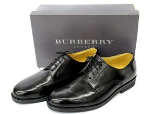 ♪BURBERRY バーバリー LONDON ロンドン BU1421 25cm レザーシューズ ビジネスシューズ 革靴 ブラック 黒 ノバチェック 外箱付き 中古品♪