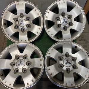 MITSUBISHI純正ホイール パジェロホイール 16インチ 16×7J OFF;+46 PCD:139.7-6H ハブ径;約67mm 4本 傷、サビあり 沖縄 離島発送不可