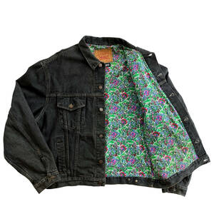 【Vintage】Levi’s × LIBERTY デニムジャケット 70503 02 リバティ ユーロ リーバイス ジージャン XL 黒 ブラック 先染め MADE IN UK