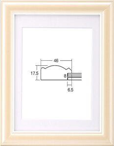 遺影額縁 木製 5875 八〇サイズ クリーム