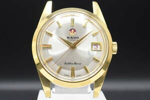 難あり RADO Golden Horse Ref:11674 ラドー ゴールデンホース フェイスのみ シルバー文字盤 30石 デイト 自動巻き メンズ 腕時計 ■25332