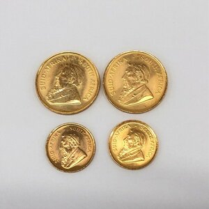 K22　南アフリカ共和国　クルーガーランド金貨　1/4oz　1/10oz　4枚まとめ　総重量23.7g【CEAQ9016】