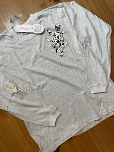 ★ ED HARDY エドハーディ　プリントロンT 長袖　ダガー　アイボリー　LL 新品　2001