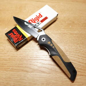 Rigid Knives 未使用 フォールディングナイフ ステンレス ブラックコーティング 折りたたみナイフ リジッド ナイブズ 箱付き 刃渡り約75mm