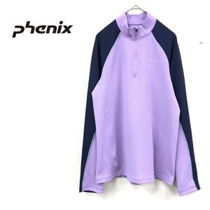 1O2539-J◆phenix フェニックス ハーフジップトップス◆サイズL レディース プルオーバー スポーツウェア デイリー パープル×ネイビー