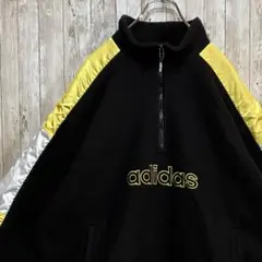 605【80s-90s・デサント製】adidas ハーフジップフリースジャケット