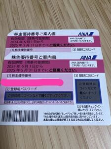 〜1円スタート〜ANA国内線〜株主優待券2枚組　　2025年5月31日まで。発送と番号通知のみ、どちらも対応します。