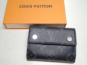 11111[T]正規品♪ Louis Vuitton ルイヴィトン モノグラム エクリプス キャンパス ディスカバリー コンパクト ウォレット 三つ折り財布