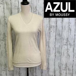 AZUL BASIC★アズール★ウォッシャブルソフトタッチVネック長袖プルオーバー★サイズS　12-289