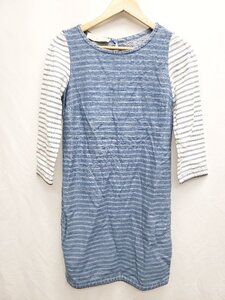 ◇ Stella McCartney デニム風 ボーダー 切り替え ワンピース サイズ36 ブルー系 レディース P