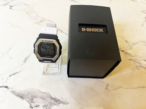 稼働品 CASIO G-SHOCK/ジーショック GBX-100 G-LIDE ブラック×ホワイト ラバーベルト メンズ 腕時計 20気圧防水 アウトドアにも