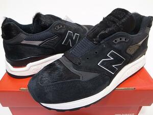 【送料無料 即決】NEW BALANCE USA製 M998TCB 25.5cm US7.5新品 RON HERMANロンハーマン限定ブラック黒PONY HAIRハラコ ポニーヘアー米国製