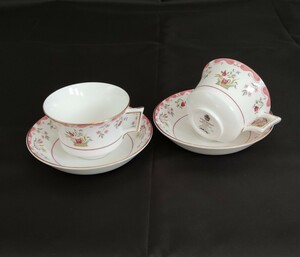 WEDGWOOD ウェッジウッド ビアンカ　ティーカップ&ソーサー 2客セット【現状品】xy520036