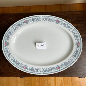 ★Noritake★ノリタケ★ROMANBLUE★Nマーク★NIPPON TOKI KAISHA★大皿★蔵出し★1D-069★銀縁★花柄★パーティ★