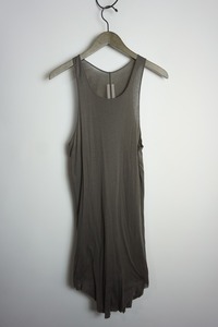 正規Rick Owens リックオウエンス FOREVER BASIC RIB TANK リブ タンクトップ ノースリーブ Tシャツ カットソーRF00M6150-MR 灰XL 912N▲