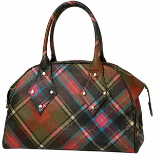 ヴィヴィアンウエストウッド Vivienne Westwood チェック柄 トートバッグ ロゴ コーティングキャンバス マルチカラー レディース 【中古】