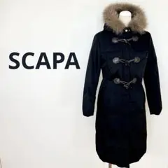 ＳＣＡＰＡ　ダウンジャケット　ダッフルコート風　黒　フォックスファー　４０サイズ