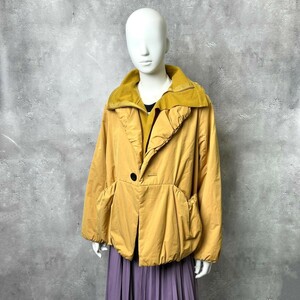 極美品 KAMISHIMA CHINAMI YELLOW / 40 (L) レディース / レイヤード 中綿 ジャケット ブルゾン 春秋 防寒 希少 カミシマチナミイエロー