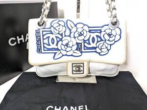 シャネル CHANEL スポーツライン/カメリア Wチェーンショルダーバッグ シルバー金具 シール有【P272】