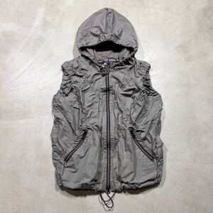 90s 00s MARITHE FRANCOIS GIRBAUD Archive Gather Hooded Vest rare jacket hoodie マリテフランソワジルボー アーカイブ ナイロンベスト