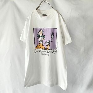 Made in USA 90s tomassi message pop print T-shirt 90年代　アメリカ製　アメリカンジョーク　ポップ　Tシャツ　vintage