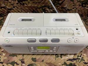 J5834 AIWA アイワ ダブルカセットラジカセ CD RADIO CASSETTE RECORDER CSD-W330 動作品