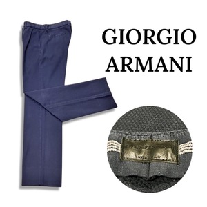 GIORGIO ARMANI ジョルジオ アルマーニ コットン スラックスパンツ ネイビー size 50 メンズ SSP05W SS944 国内正規