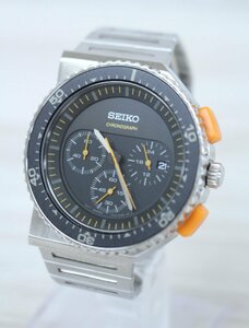 【行董】SEIKO セイコー GIUGIARO クォーツ ジウジアーロ オレンジ シルバー メンズウォッチ 文字盤 ブラック AS550ABA38