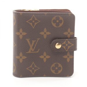 ルイ・ヴィトン コンパクトジップ ブランドオフ LOUIS VUITTON 二つ折り財布 モノグラム 中古 レディース