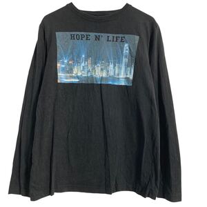 HOPE N’ LIFE 長袖 プリント Tシャツ L ブラック ロンT ロングTシャツ 古着卸 アメリカ仕入 a612-7063