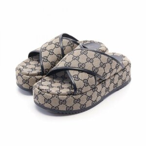 グッチ GGキャンバス クロスベルト ブランドオフ GUCCI キャンバス サンダル キャンバス 中古 レディース