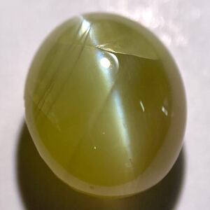 1円〜!!●天然クリソベリルキャッツアイ3.81ct●d 約9.3×7.8mm ルース 裸石 宝石 chrysoberyl catseye 猫目石 DC0/DC0 w4い14