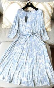 【新品 未使用 タグ付】【大きいサイズ】Laura Ashley ローラアシュレイ◆ ストレッチ ワンピース◆１３号 (UK1４）