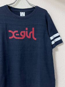 エックスガール X-Girl クラックプリント フットボール Tシャツ