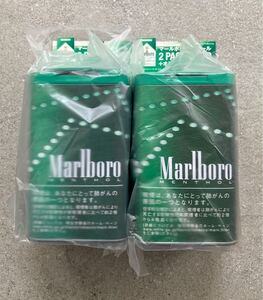 Marlboro MENTHOL 灰皿　2点セット　非売品　販促品　角型　マルボロ　2007年　タバコ　煙草　たばこ　日本専売公社　未使用品 缶