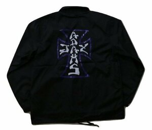 JB即決 JAY ADAMS ジェイ・アダムス O.G CROSS COACH JACKET オリジナルクロス ナイロン コーチジャケット 黒x紫　ブラック XLサイズ 新品