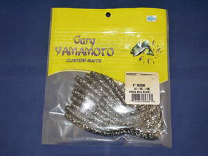 ☆Gary YAMAMOTO・CUSTOMBAITS.〃ゲーリーヤマモト4インチカーリーテール〃J4-10-135/SMOKE W/LG SILVER・10本入り・未使用品★