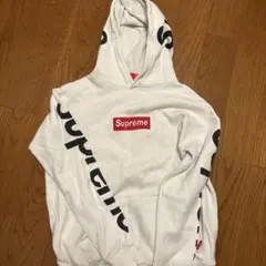 Supreme ホワイト パーカー ロゴ入り