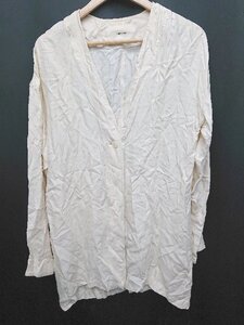 ◇ TODAYFUL トゥデイフル Collarless Satin Shirts 長袖 シャツ サイズF アイボリー レディース P