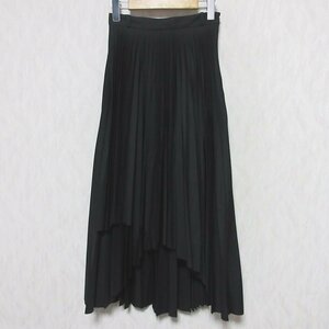 新品同様 CLANE クラネ WRAP PLEATS SKIRT アシンメトリーヘム ロング プリーツ スカート 16109-6031 1 ブラック ◆