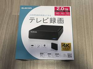 エレコム 外付けハードディスク 2TB USB3.2(Gen1) テレビ録画/パソコン対応 静音ファンレス設計 ELD-FTV020UBK