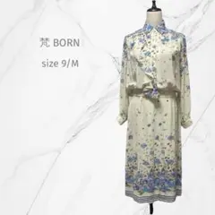 梵 BORN  花柄レトロセットアップ【M相当】ブラウス　スカート  スーツ