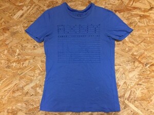 アルマーニエクスチェンジ ARMANI EXCHANGE 半袖Tシャツ メンズ 英文字 ラメプリント アルファベット XS 青