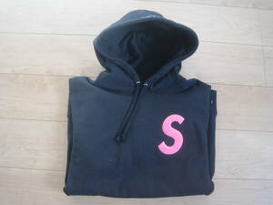 Supreme S Logo シュプリーム S ロゴ パーカー ネイビー ピンク サイズL 美品