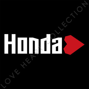 Honda ホンダ　ハートステッカー・大　ホワイト　1枚　縦47mm×横182mm　LOVE HEART COLLECTION　デカール|切り文字|切文字|新品|送料無料