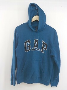 ◇ GAP ギャップ ビックロゴ 裏起毛 長袖 プルオーバー パーカー サイズS ブルー系 メンズ E