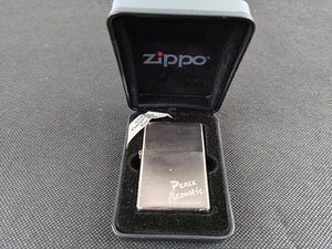 ZIPPO ソリッドチタン peace acoustic 2001年製_長Ａ040